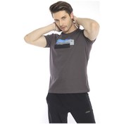 Resim Erkek Spor Füme Bisiklet Yaka Slim Fit T-Shirt-3353 