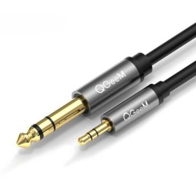 Resim Qgeem 3.5mm Aux Erkek Jack To 6.35mm Aux Erkek Jack Dönüştürücü Hi-fi Stereo Ses Kablosu (150 Cm) 