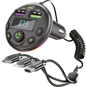 Resim Elixem Araç Çakmaklık FM Bluetooth Transmitter Modülatörü 40W Qualcomm 3.0 Hızlı Şarj 