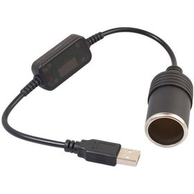 Resim Sürüş Kaydedici Güç Kablosu Usb'den Çakmak Dişi Sokete Usb 5v İla 12v Güç Adaptörü Kablosu 5v İla 12v 60cm 