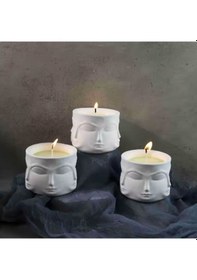 Resim Silikon Kalıp Beton Yüz Şekilli Çiçek Saksıları Sukulent Saksılar Ve Mumluk Kalıbı 