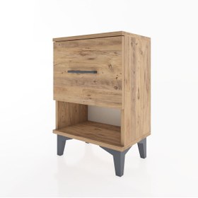 Resim Arges Komodin Tek Çekmeceli 44x30x64 - Çam / Antrasit 