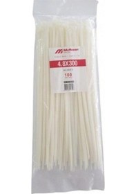 Resim Mutlusan 4.8x300 Beyaz Kablo Bağı 100 Lü 