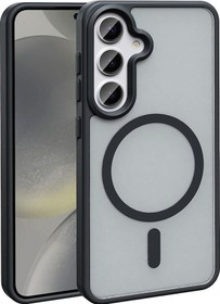 Resim Galaxy Uyumlu S25 Kılıf Magsafe Şarj Özellikli Mat Arka Yüzey Hptk Sio Kapak - Siyah Siyah 