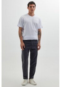 Resim Tudors Erkek Regular Fit Bol Kesim Denim Yıkamalı Efektli Esnek Gri Jean Kot Pantolon-34494 
