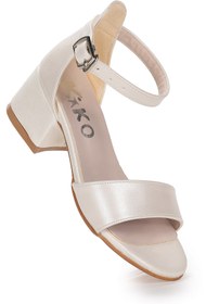 Resim KARAMAZI Sheila Cilt Günlük Kız Çocuk 4 Cm Topuklu Sandalet Abiye Ayakkabı 