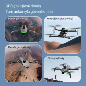 Resim Piha S155 Drone 3 Axis Gimbal 2 Batarya Ile 60 Dakika Uçuş Süresi Beni Takip Et Modu 4K Hd Kamera ve Lazerli Engelden Kaçınma Modu 