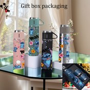 Resim 1 Adet Disney Stitch Hediye Kutusu 304 Paslanmaz Çelik Su Matarası, Seyahat ve Araç Kullanımı İçin Uygun Soğuk Tutan Paslanmaz Çelik Kahve Termosu - Aile ve Arkadaşlar için Şükran Günü, Cadılar Bayramı ve Noel Hediyesi 