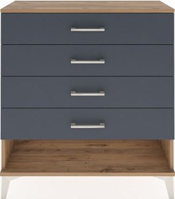 Resim Arges Şifonyer 4 Çekmeceli 88x30x96 Çam-antrasit Atlas Çam 