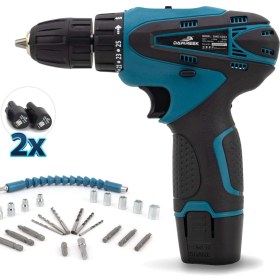 Resim Dawreek Setli Vidalama MK12 12 V Darbeli Şarjlı Li-on Akü ile Yüksek Tork Gücü ve Uç Seti 