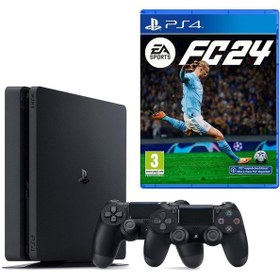 Resim Sony Playstation 4 Slim 1 TB + 2. DualShock Kol + Ps4 EA SPORTS FC 24 