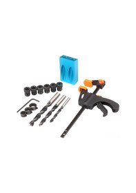 Resim Skycity Ahşap İşleri İçin 15 Parça 15 Derece Açıklı Delik Rehber Seti - 6/8/10 Mm Çaplı Uçlar, Kılıflar Ve Konumlandırıcı 