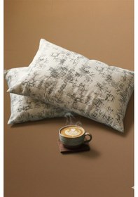 Resim More Home Kapaklı Yastık Kılıfı 2 Adet 50 X 70 Cm Gri Beyaz Beyaz - Gri 