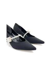 Resim Beyaz Park Moda Suna Taş Biye Detaylı İnce Alçak Topuklu Günlük Kadın Ayakkabı Siyah Siyah 