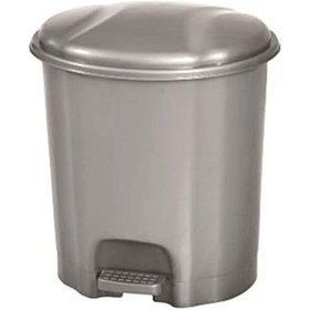 Resim Motek Elit Pedallı Plastik Çöp Kovası İç Kovalı 6 Lt Gümüş Gri 