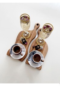 Resim Doğal Ahşap Kayın Ağacı Kesme Ve Sunum Tahtası 2'li Set Ahşap 