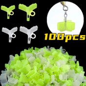 Resim 100 adet Dayanıklı PP Malzeme Olta Kancası Koruyucuları, Olta Kancası Kapağı Seti, Sarı, Levrek, Turner ve Alabalık Olta Ekipman Aksesuarları için 