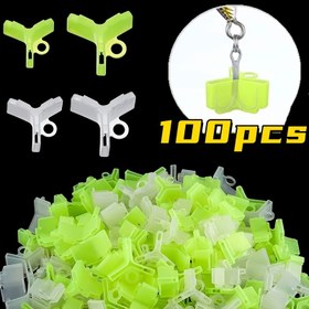 Resim 100 adet Dayanıklı PP Malzeme Olta Kancası Koruyucuları, Olta Kancası Kapağı Seti, Sarı, Levrek, Turner ve Alabalık Olta Ekipman Aksesuarları için 