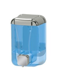 Resim Plastik Sıvı Sabunluk Duvar Tipi Şeffaf Krom 500 ml 