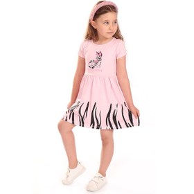 Resim Toontoy Kids Toontoy Kız Bebek Baskılı Elbise Pembe 