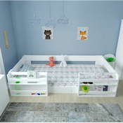 Resim Herseycik Ninnimo Montessori Mdf Kitaplıklı Karyola M6-Beyaz 