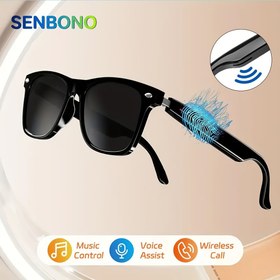 Resim SENBONO Yeni Akıllı Gözlükler, Müzik için Kablosuz Kulaklıklarla, Sürüş ve Açık Hava Sporları için İdeal, HD Kulaklıklar, Stereo Çift Hoparlörler ve Dokunmatik Kontroller, Hem Erkekler Hem de Kadınlar için Mükemmel Hediye 