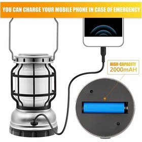 Resim Kamp Güneş Fener Açık Su Geçirmez Şarj Edilebilir Fener Kamp İçin Led Işıkları Asın Titrek Alev Işığı Siyah 