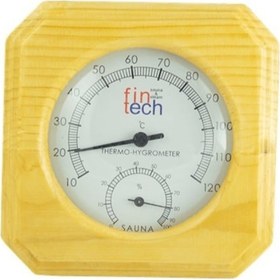 Resim FINTECH Sauna Ahşap Termometre ve Higrometre Tek Saat İçinde-Topt 
