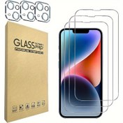 Resim 3 adet Temperli Cam Ekran Koruyucu ve 3 adet Ücretsiz Kamera Lensi Koruyucusu ile iPhone 11/12/13/14/15 Pro Max Serisi için, Ultra Yüksek Çözünürlük, 9H Sertlik, YISHIMILE 