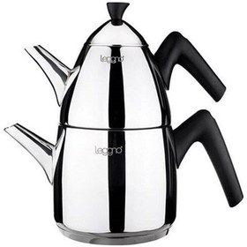 Resim Leggno Joy Çaydanlık Seti 1Lt 2Lt Soft Touch Siyah Çelik 