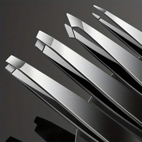 Resim 4 Parça Gümüş Rengi Cımbız Seti - Kaş Tüyü Alma, Kıl Çıkarmak ve Erkekler & Kadınlar için Mükemmel 