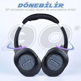 Resim PSR Aksesuar BT850 Bluetooth Kulaklık | 90° Dönebilen | Katlanabilir ve Ayarlanabilir Kulak Üstü Tasarım | Type-C Şarj | AUX 3.5mm Giriş | Paslanmaz Çelik Kafa Bandı (Gri) 
