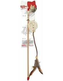 Resim Natura Deri Tüylü 45 CM Bambu Top Kedi Oltası 