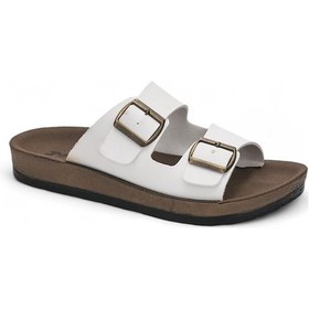 Resim Moda Ayakkabı 27-48 Bej-byz Kadın Terlik Ayakkabı BEYAZ Beyaz 