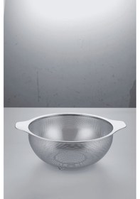 Resim Oms Collection Perla Ayaklı %100 Paslanmaz Çelik İnce Delikli Süzgeç 7504 - 18 Cm - Gümüş 
