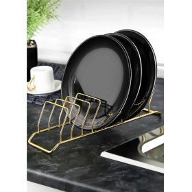 Resim Tekno Trust Sarı 9 Bölmeli Gold Tabaklık Düzenleyici - Bulaşıklık -Fincan Altlığı Düzenleyici Çelik 32 x 32 