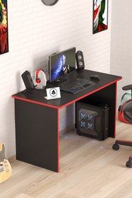 Resim Arvessohome Oyuncu Masası Gamer Model Çalışma Masası Siyah-Kırmızı Model 