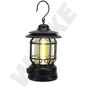 Resim Walke Nostaljik ışığı ayarlanabilir Şarjlı Ledli Kamp Lambası Işıldak Fener Siyah 