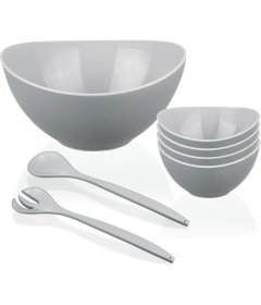Resim Braventa Collection Mithra Life 7 Parça Gri Servis Sunum Salata Hazırlık Seti MIT1091 