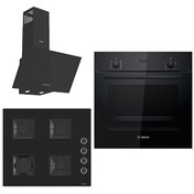 Resim Bosch & Ferre Sanremo Siyah 3'lü Ankastre Set (HBF512BB1T - SS205 - D086) 