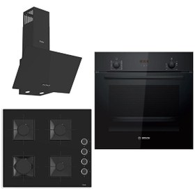 Resim Bosch & Ferre Sanremo Siyah 3'lü Ankastre Set (HBF512BB1T - SS205 - D086) 