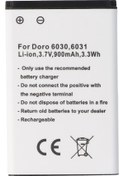 Resim Doro 6030 6031 li-Ion 3.7V 900 Mah 3.3Wh İçin Uygun Pil 