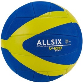 Resim ALLSIZ10 Allsix V100 Soft Sarı Lacivert Voleybol Topu 200 220gr Yeni Seri 