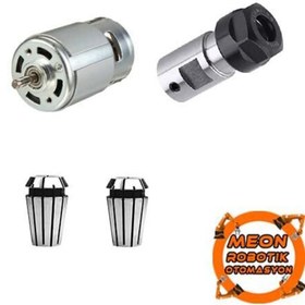 Resim Meon Robotik Otomasyon Rs775 Dc Motor Mini Spindle Seti 