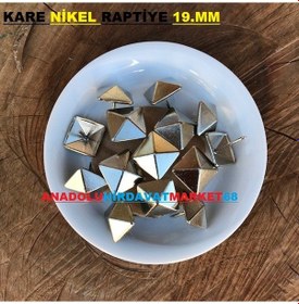 Resim Kabara Raptiye Koltuk Çivisi Kare Nikel Krom Renk Çapı:19 MM 40Ad 