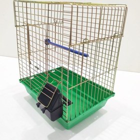 Resim Mini Kuş Kafesi Tek Yemlikli Tek Kapılı Kuş Kafes 34x26x20cm Kuş 