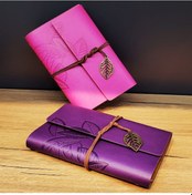 Resim Larimar Deri Yaprak Desenli Çizgisiz Defter - 9049583829326lmr 