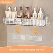 Resim Musurjoy 1 Adet Banyo Askılı Rafı, Duvara Monteli Kozmetik Düzenleyici, Matkapsız Yapışkanlı, Plastik, Boyalı Aynalı Kaplama, Şampuan, Duş Jeli, Cilt Bakımı için Banyo Depolama - Sevgililer Günü ve Paskalya için Mükemmel Hediye 