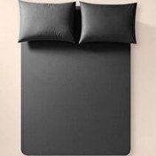 Resim %100 Pamuk Percale Lastikli Çarşaf 200x200 Cm Antrasit - Pure Serisi Penelope