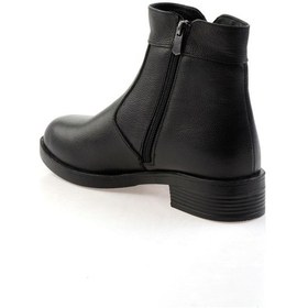 Resim Siyah Hakiki Deri Kadın Bot & Bootie K02286001303 Siyah 